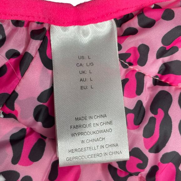 Novogratz Dog Sz Large Puffer Vest Jacket Coat Pink Animal Print Reversible Pink - Picture 4 of 12